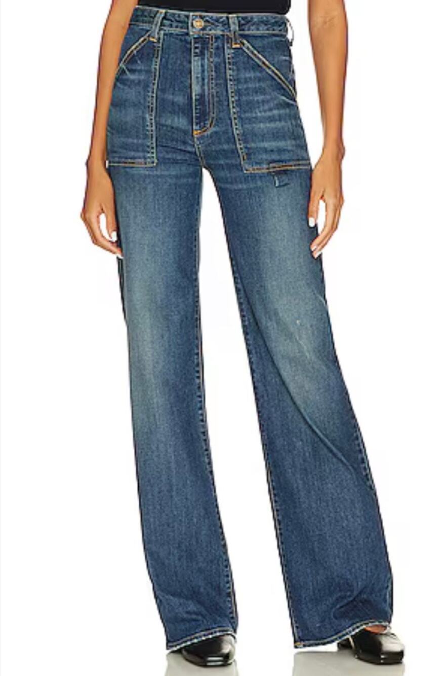 Nili Lotan Quentin Straight Jeans Size 32x32 Classic Wash Blue